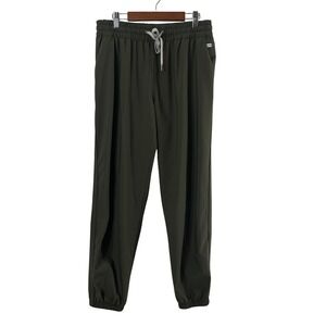 Vuori Women Army Green Performance Jogger Pants Elastic Waist Pockets Size M